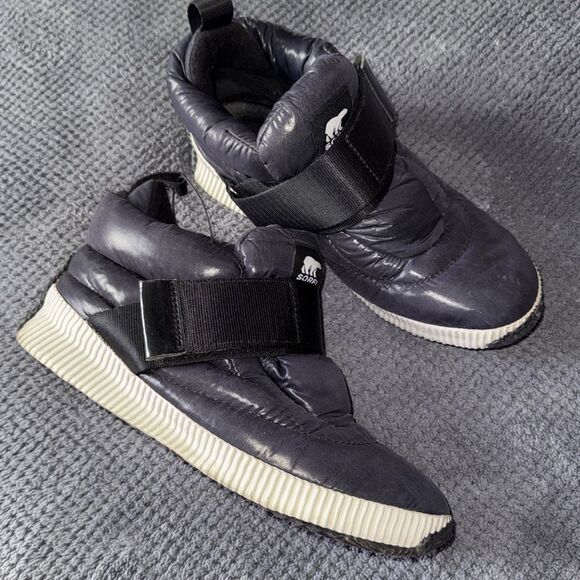 Sorel Black Out N About Puffy Waterproof Booties Size 7.5 Winter Ankle Boots - Picture 2 of 12